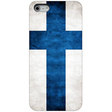 DistinctInk® Hard Plastic Snap-On Case for Apple iPhone or Samsung Galaxy - Finland Old Flag