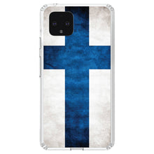 DistinctInk® Clear Shockproof Hybrid Case for Apple iPhone / Samsung Galaxy / Google Pixel - Finland Old Flag
