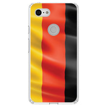 DistinctInk® Clear Shockproof Hybrid Case for Apple iPhone / Samsung Galaxy / Google Pixel - Germany Waving Flag