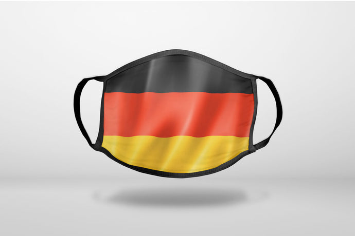 Germany Waving Flag - 3-Ply Reusable Soft Face Mask Covering, Unisex, Cotton Inner Layer