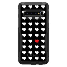 DistinctInk™ OtterBox Commuter Series Case for Apple iPhone or Samsung Galaxy - Red White Black Repeating Hearts