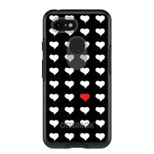 DistinctInk™ OtterBox Symmetry Series Case for Apple iPhone / Samsung Galaxy / Google Pixel - Red White Black Repeating Hearts