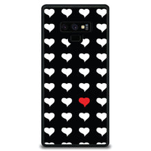 DistinctInk® Hard Plastic Snap-On Case for Apple iPhone or Samsung Galaxy - Red White Black Repeating Hearts