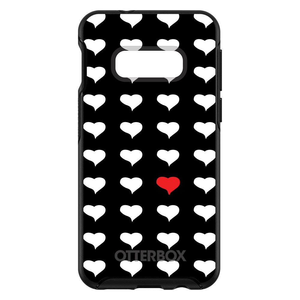 Red White Black Repeating Hearts OtterBox Symmetry Case for iPhone & Galaxy, view 7
