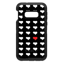 DistinctInk™ OtterBox Defender Series Case for Apple iPhone / Samsung Galaxy / Google Pixel - Red White Black Repeating Hearts
