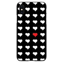 DistinctInk® Hard Plastic Snap-On Case for Apple iPhone or Samsung Galaxy - Red White Black Repeating Hearts