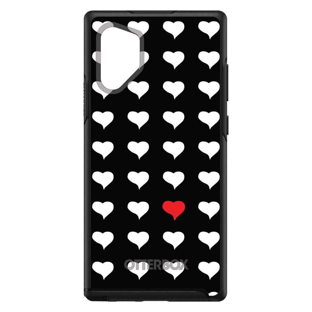 Red White Black Repeating Hearts OtterBox Symmetry Case for iPhone & Galaxy, view 12
