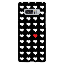 DistinctInk® Hard Plastic Snap-On Case for Apple iPhone or Samsung Galaxy - Red White Black Repeating Hearts