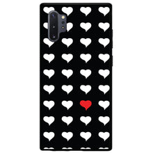 DistinctInk® Hard Plastic Snap-On Case for Apple iPhone or Samsung Galaxy - Red White Black Repeating Hearts