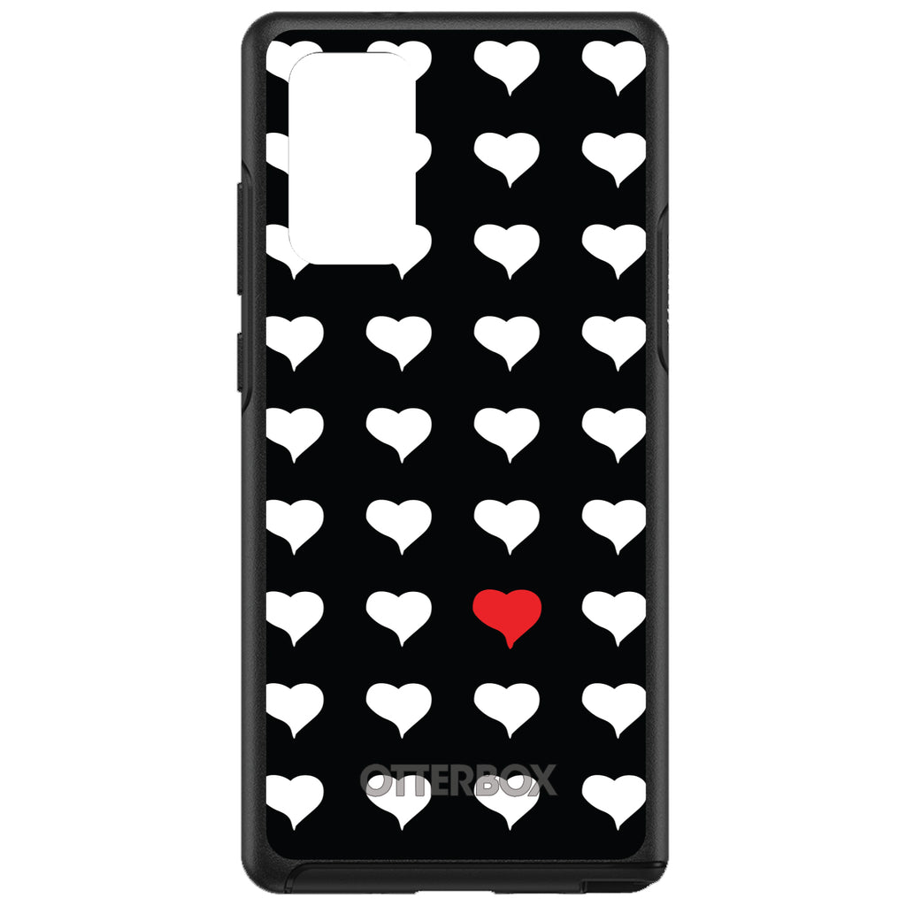 Red White Black Repeating Hearts OtterBox Symmetry Case for iPhone & Galaxy, view 10