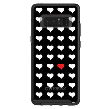 DistinctInk™ OtterBox Symmetry Series Case for Apple iPhone / Samsung Galaxy / Google Pixel - Red White Black Repeating Hearts