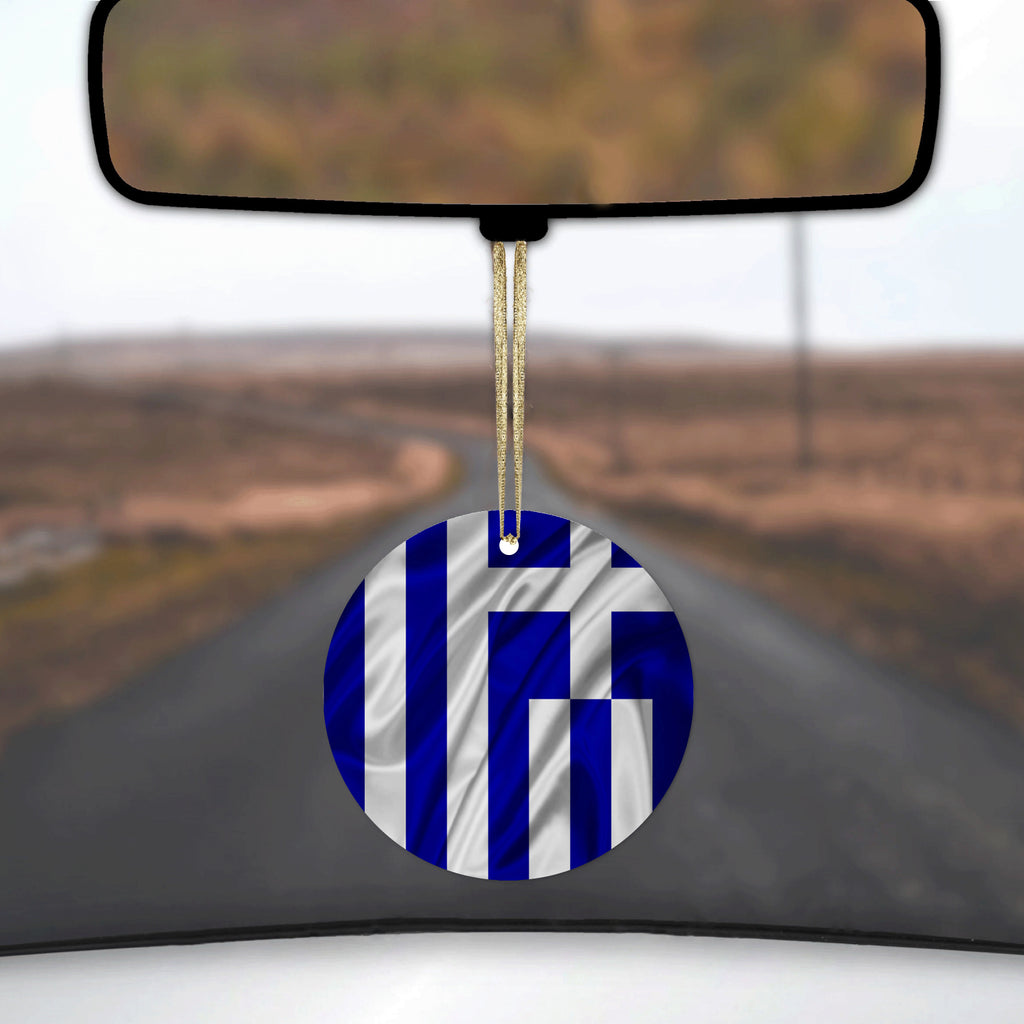 Greece Waving Flag Ceramic Ornament, view 3