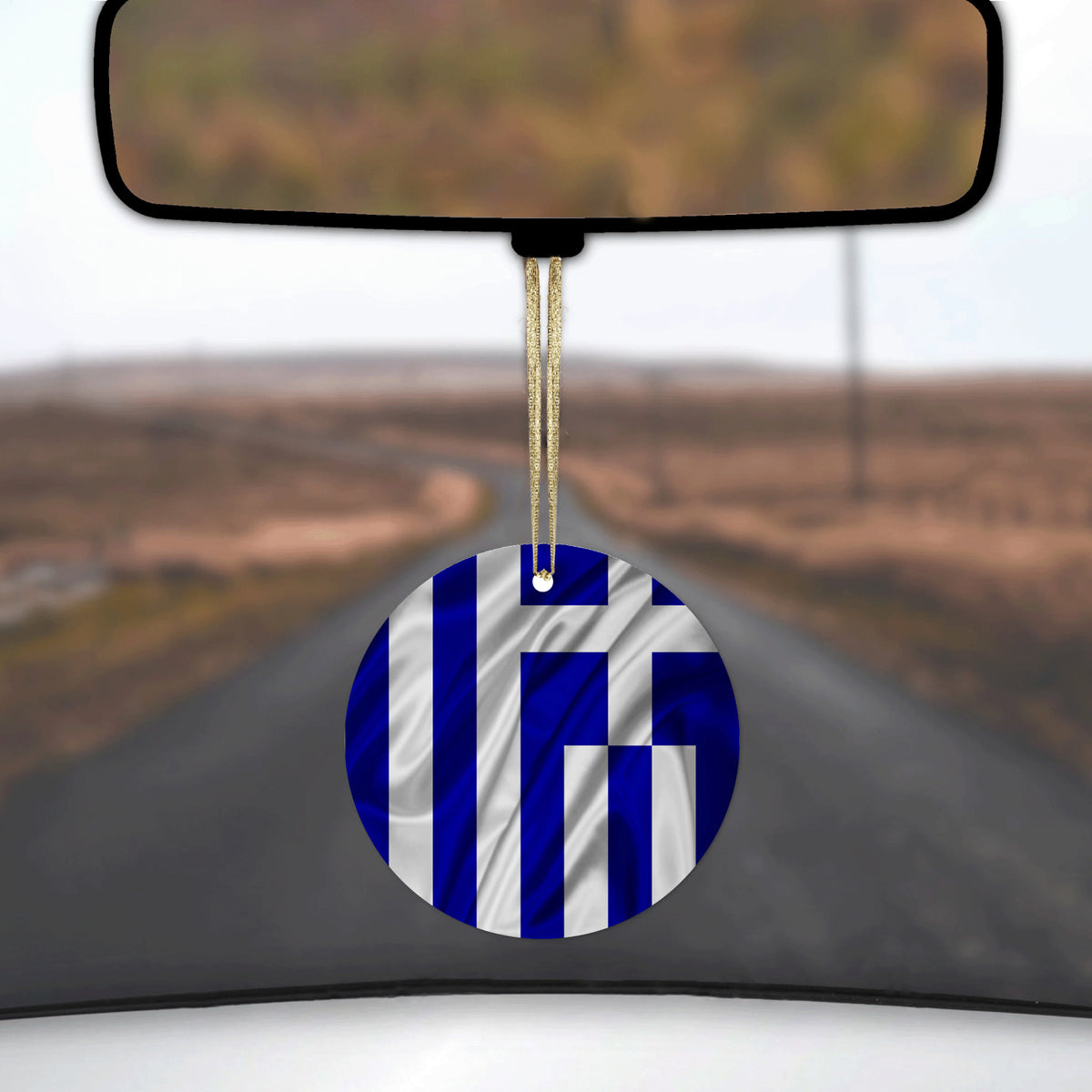 Greece Waving Flag Ceramic Ornament, view 3