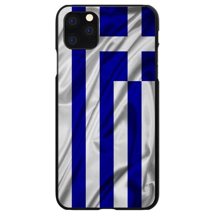 DistinctInk® Hard Plastic Snap-On Case for Apple iPhone or Samsung Galaxy - Greece Waving Flag