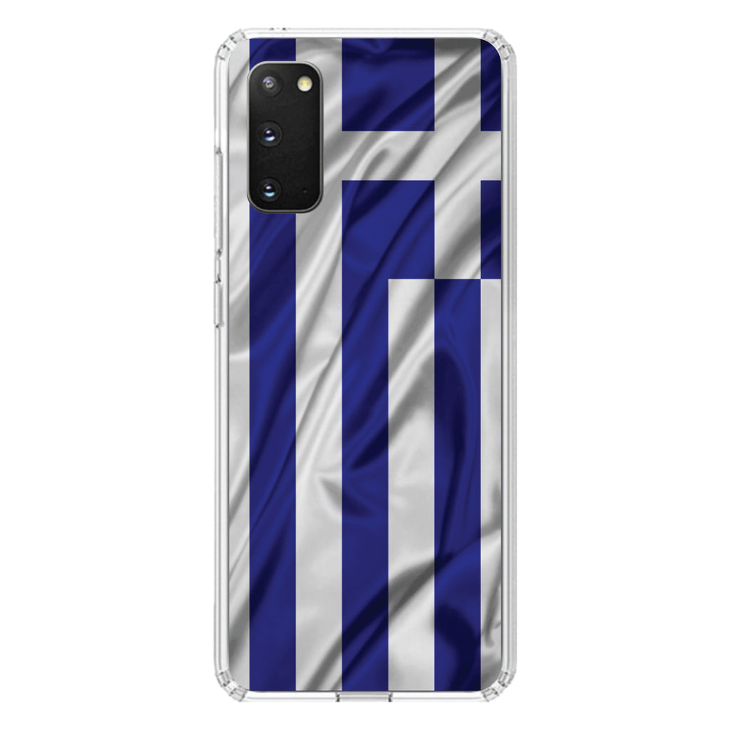 Greece Waving Flag Clear Shockproof iPhone Case, view 13