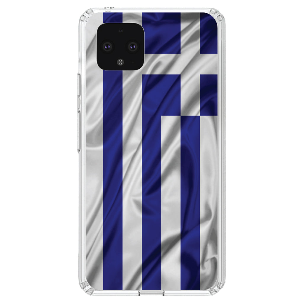 Greece Waving Flag Clear Shockproof iPhone Case, view 24