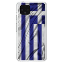 DistinctInk® Clear Shockproof Hybrid Case for Apple iPhone / Samsung Galaxy / Google Pixel - Greece Waving Flag