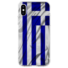 DistinctInk® Clear Shockproof Hybrid Case for Apple iPhone / Samsung Galaxy / Google Pixel - Greece Waving Flag