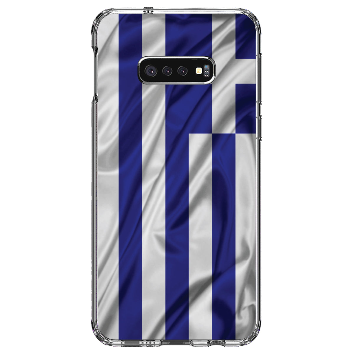 Greece Waving Flag Clear Shockproof iPhone Case, view 18