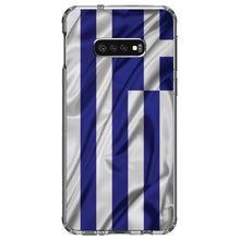 DistinctInk® Clear Shockproof Hybrid Case for Apple iPhone / Samsung Galaxy / Google Pixel - Greece Waving Flag