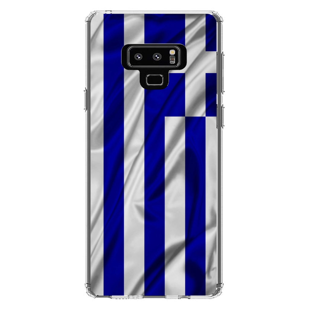 Greece Waving Flag Clear Shockproof iPhone Case, view 11