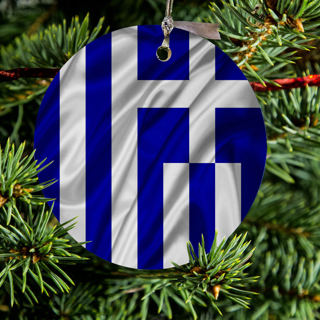 Greece Waving Flag Ceramic Ornament, view 2