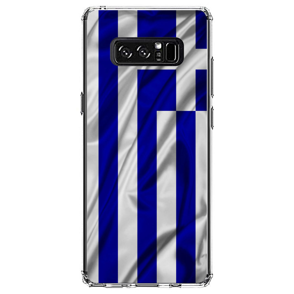 Greece Waving Flag Clear Shockproof iPhone Case, view 12