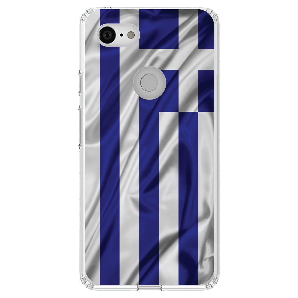 Greece Waving Flag Clear Shockproof iPhone Case, view 22