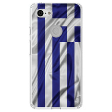 DistinctInk® Clear Shockproof Hybrid Case for Apple iPhone / Samsung Galaxy / Google Pixel - Greece Waving Flag