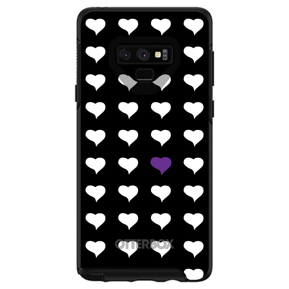 Purple White Black Repeating Hearts OtterBox Symmetry Case for iPhone & Galaxy, view 13