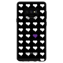 Purple White Black Repeating Hearts OtterBox Symmetry Case for iPhone & Galaxy