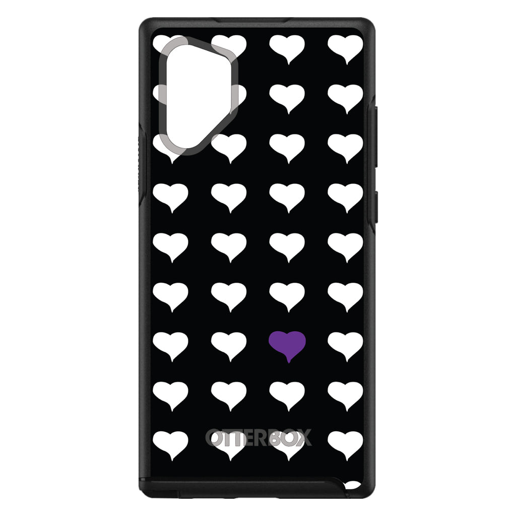 Purple White Black Repeating Hearts OtterBox Symmetry Case for iPhone & Galaxy, view 12