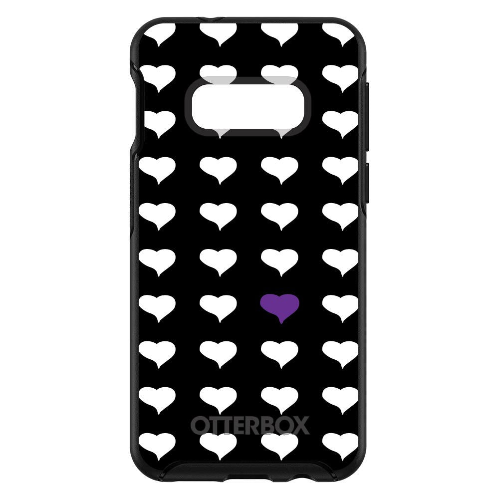 Purple White Black Repeating Hearts OtterBox Symmetry Case for iPhone & Galaxy, view 7