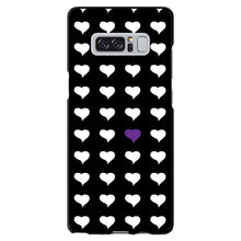 DistinctInk® Hard Plastic Snap-On Case for Apple iPhone or Samsung Galaxy - Purple White Black Repeating Hearts