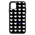 Purple White Black Repeating Hearts OtterBox Symmetry Case for iPhone & Galaxy