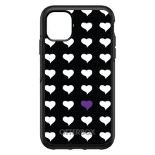Purple White Black Repeating Hearts OtterBox Symmetry Case for iPhone & Galaxy