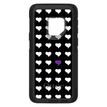 DistinctInk™ OtterBox Commuter Series Case for Apple iPhone or Samsung Galaxy - Purple White Black Repeating Hearts