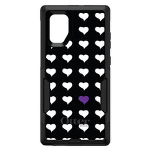 DistinctInk™ OtterBox Commuter Series Case for Apple iPhone or Samsung Galaxy - Purple White Black Repeating Hearts