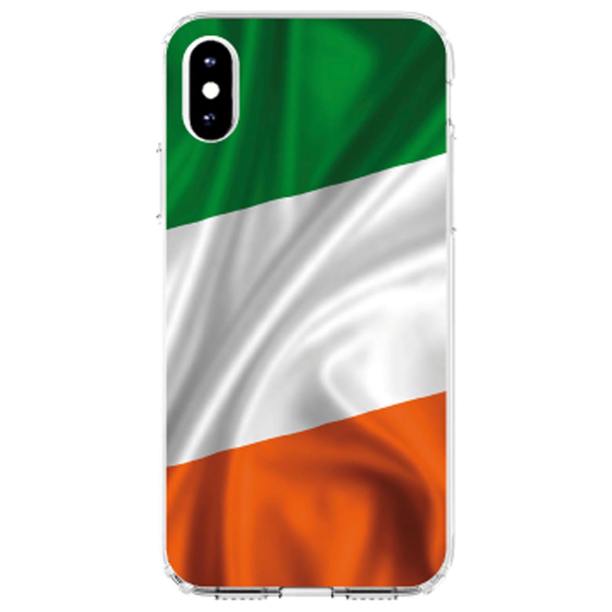 Ireland Waving Flag Clear Shockproof iPhone Case, view 4