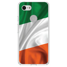 DistinctInk® Clear Shockproof Hybrid Case for Apple iPhone / Samsung Galaxy / Google Pixel - Ireland Waving Flag