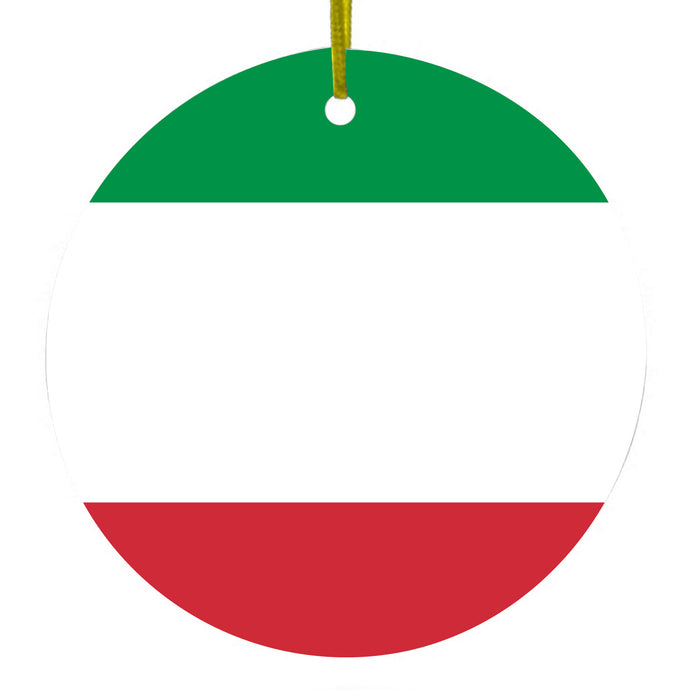 Italy Flag Red White Green Ceramic Ornament