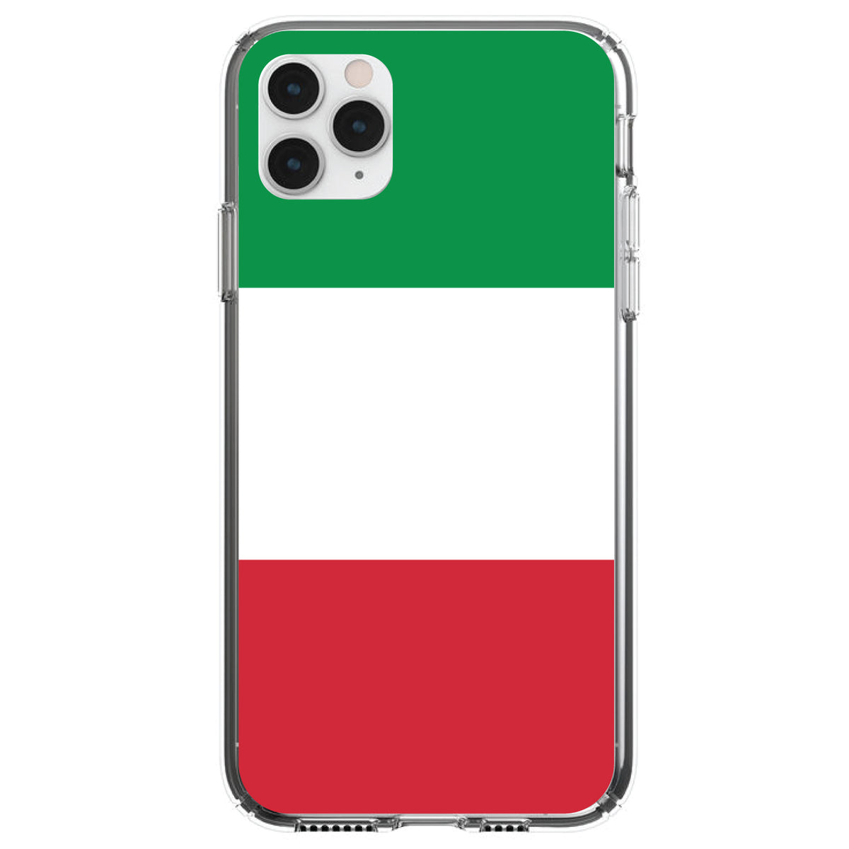 Italy Flag Red White Green Clear Shockproof iPhone Case