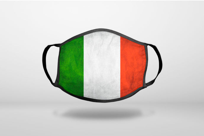 Italy Flag Old Weathered Red White Green - 3-Ply Reusable Soft Face Mask Covering, Unisex, Cotton Inner Layer