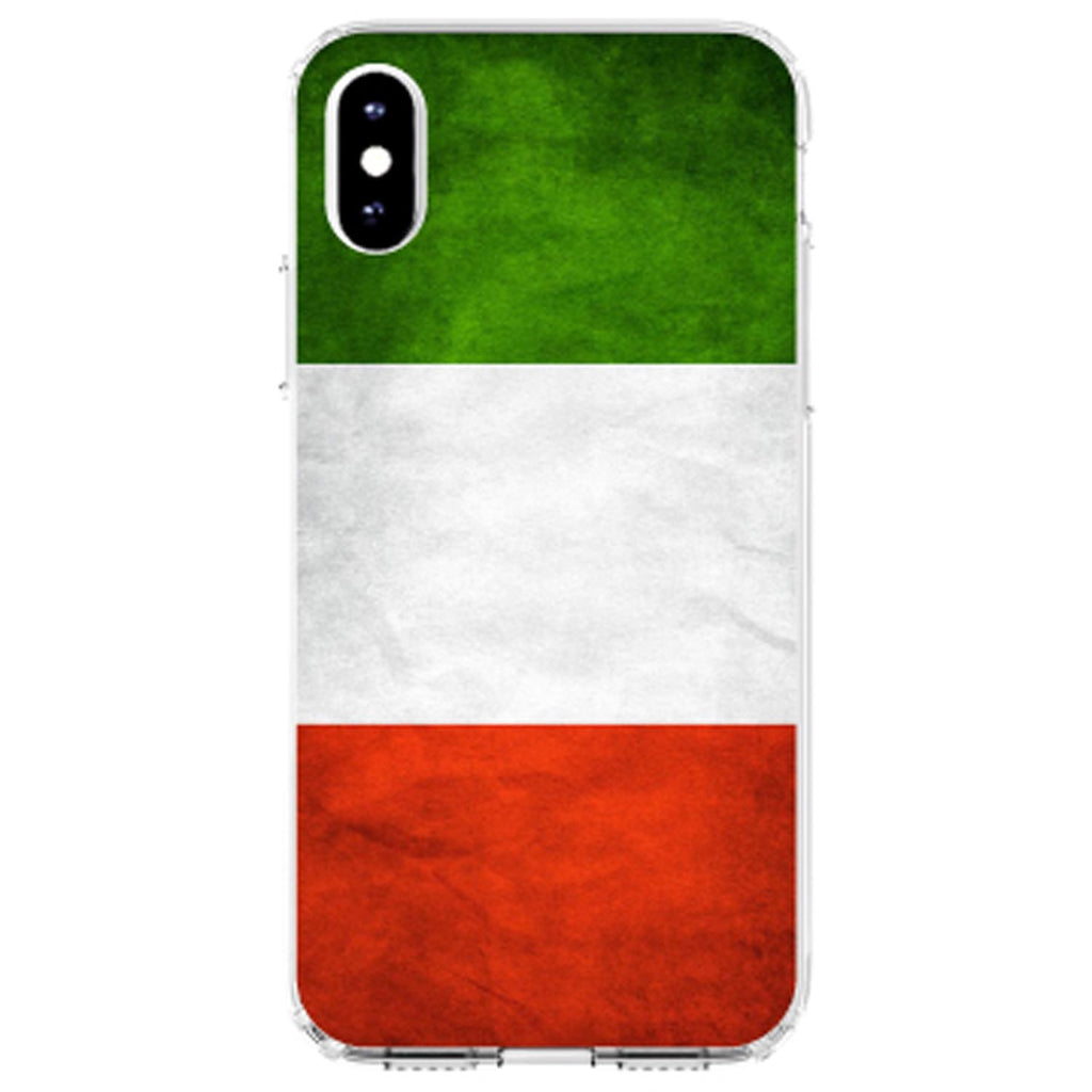 Italy Flag Old Weathered Red White Green Clear Shockproof iPhone Case, view 3