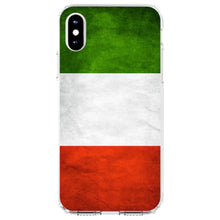 DistinctInk® Clear Shockproof Hybrid Case for Apple iPhone / Samsung Galaxy / Google Pixel - Italy Flag Old Weathered Red White Green