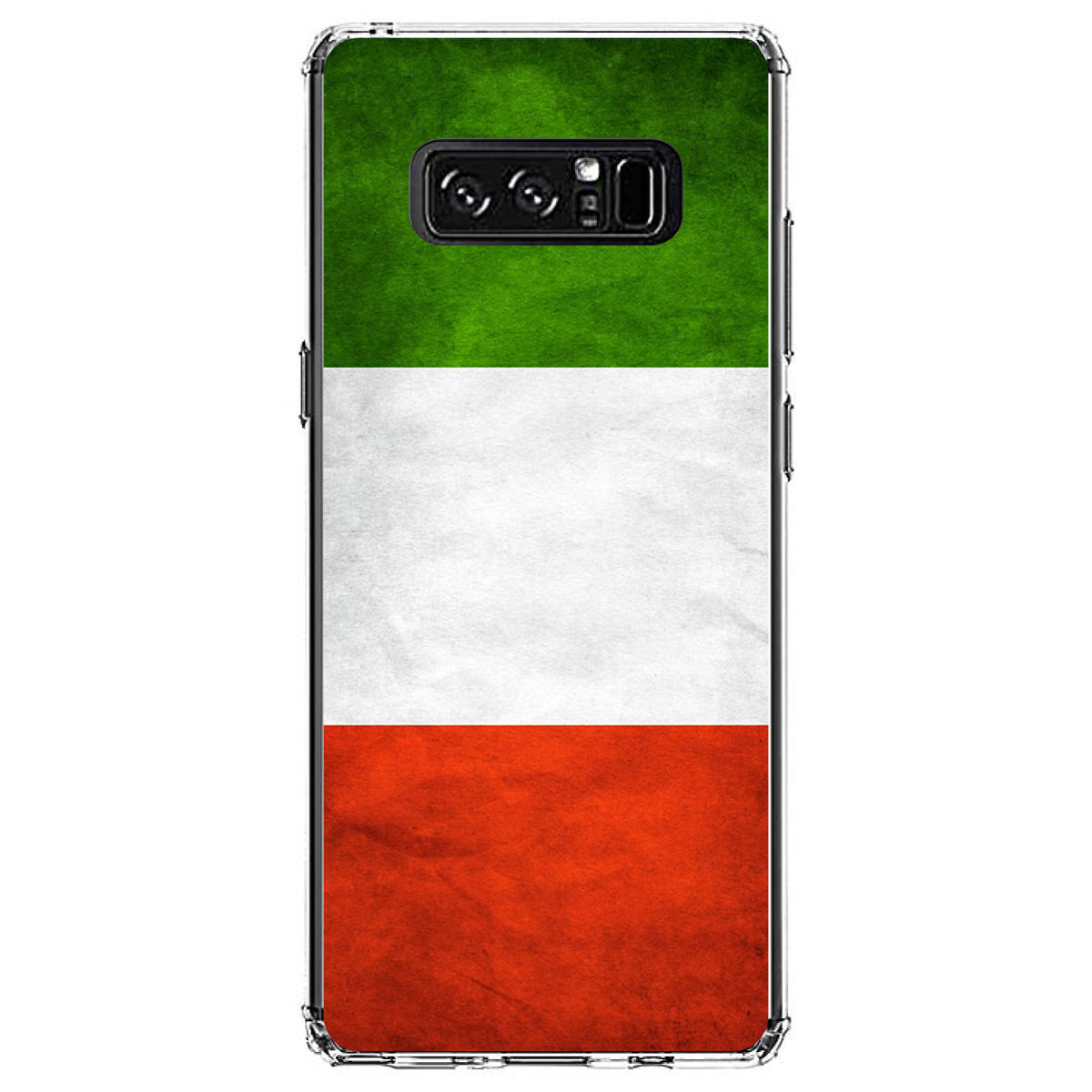 Italy Flag Old Weathered Red White Green Clear Shockproof iPhone Case, view 12
