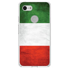 DistinctInk® Clear Shockproof Hybrid Case for Apple iPhone / Samsung Galaxy / Google Pixel - Italy Flag Old Weathered Red White Green