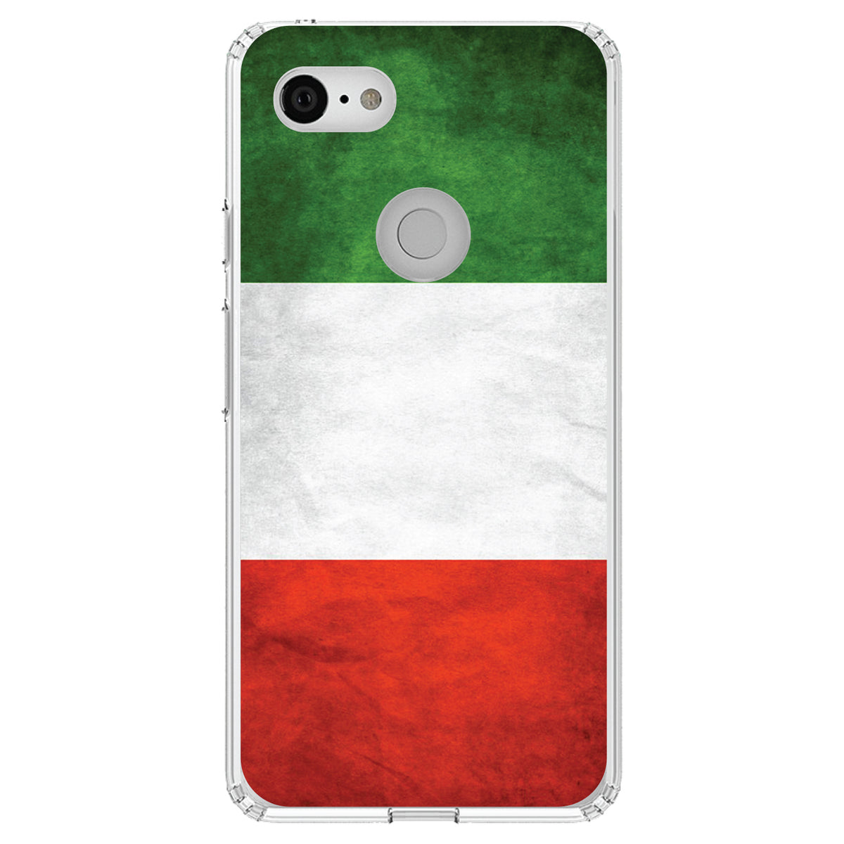 Italy Flag Old Weathered Red White Green Clear Shockproof iPhone Case, view 22