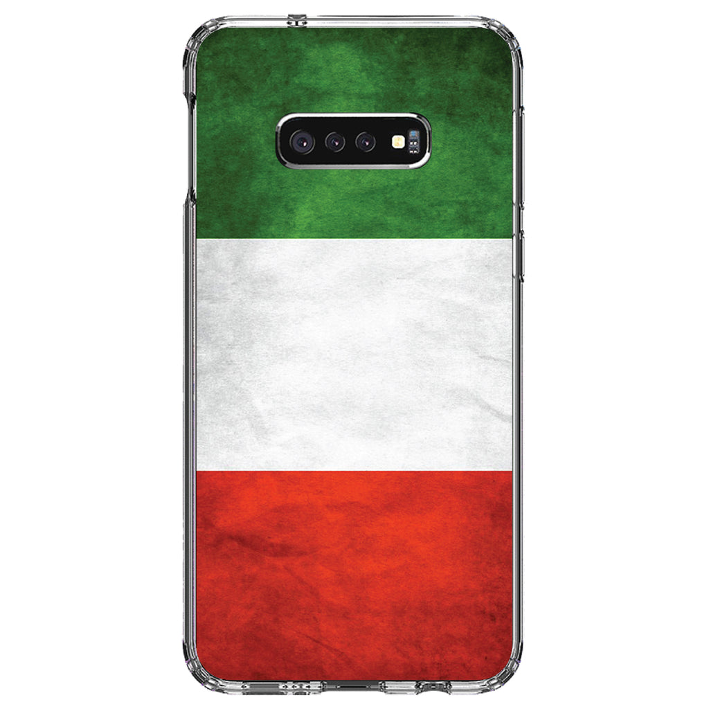 Italy Flag Old Weathered Red White Green Clear Shockproof iPhone Case, view 18