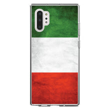 DistinctInk® Clear Shockproof Hybrid Case for Apple iPhone / Samsung Galaxy / Google Pixel - Italy Flag Old Weathered Red White Green